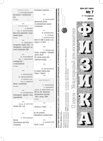 Обложка: Физика. 2010. № 7